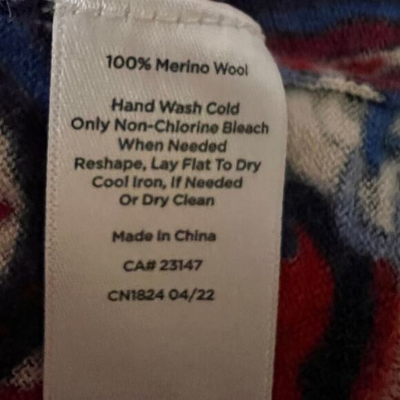 Talbots Merino Wool Sweater Red Paisley Floral Cottagecore Retro Chic M - Picture 9 of 10